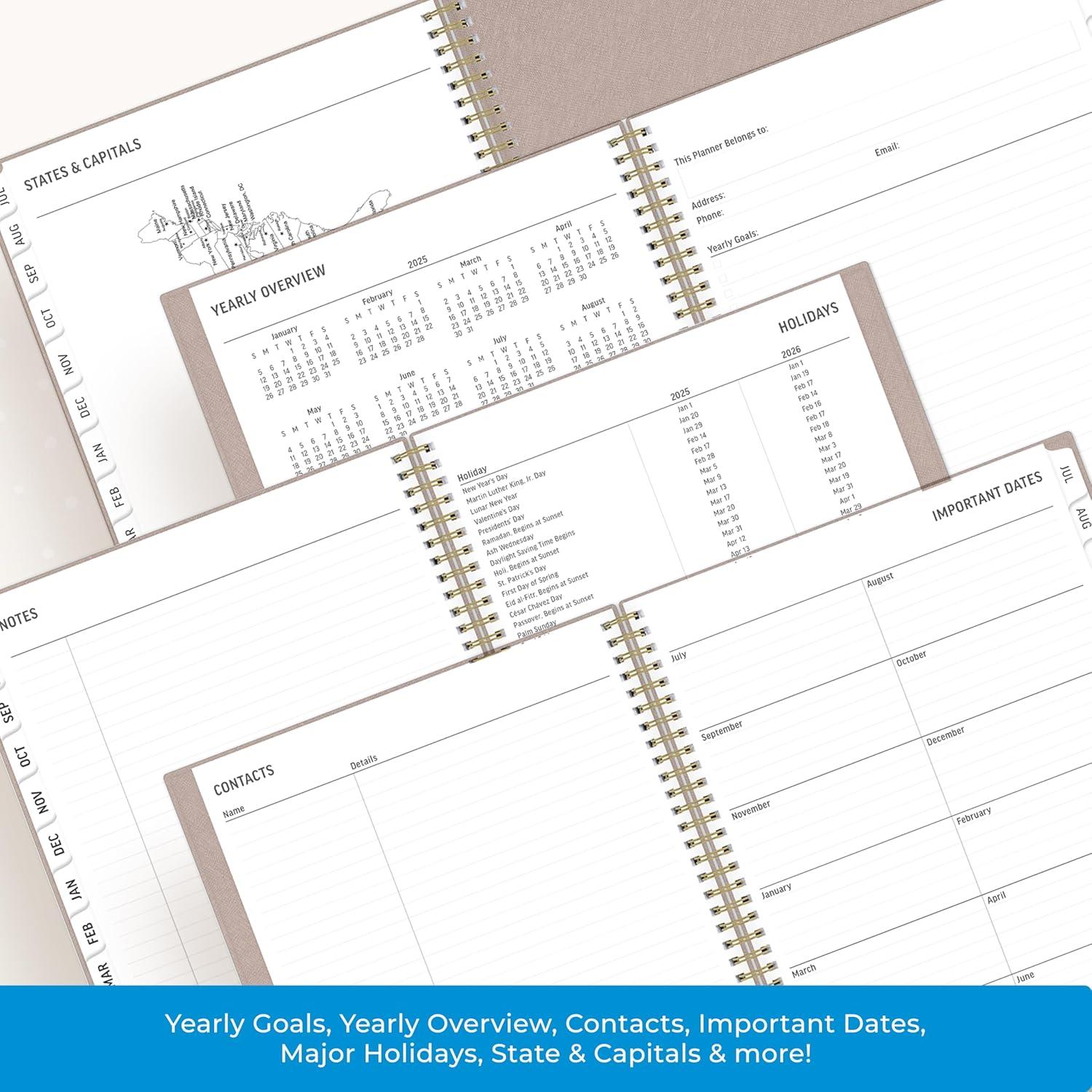 imageBlue Sky 20262027 Large Print Weekly and Monthly Academic Year Planner Calendar July 2026 June 2027 85 x 11 Flexible Cover Wirebound Storage Pocket Laminated Tabs SandSand 20252026