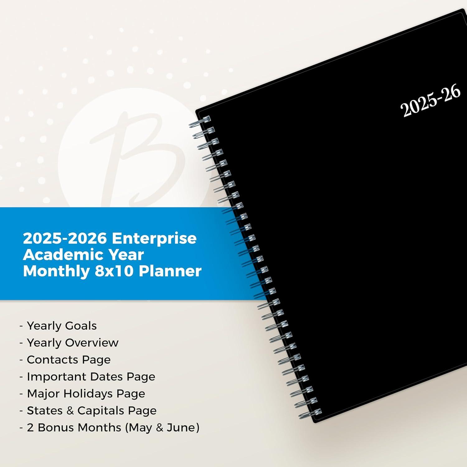 imageBlue Sky 20262027 Monthly Academic Year Planner Calendar July 2026 June 2027 8 x 10 Monthly Layout Flexible Cover Wirebound Laminated Tabs EnterpriseEnterprise 20252026