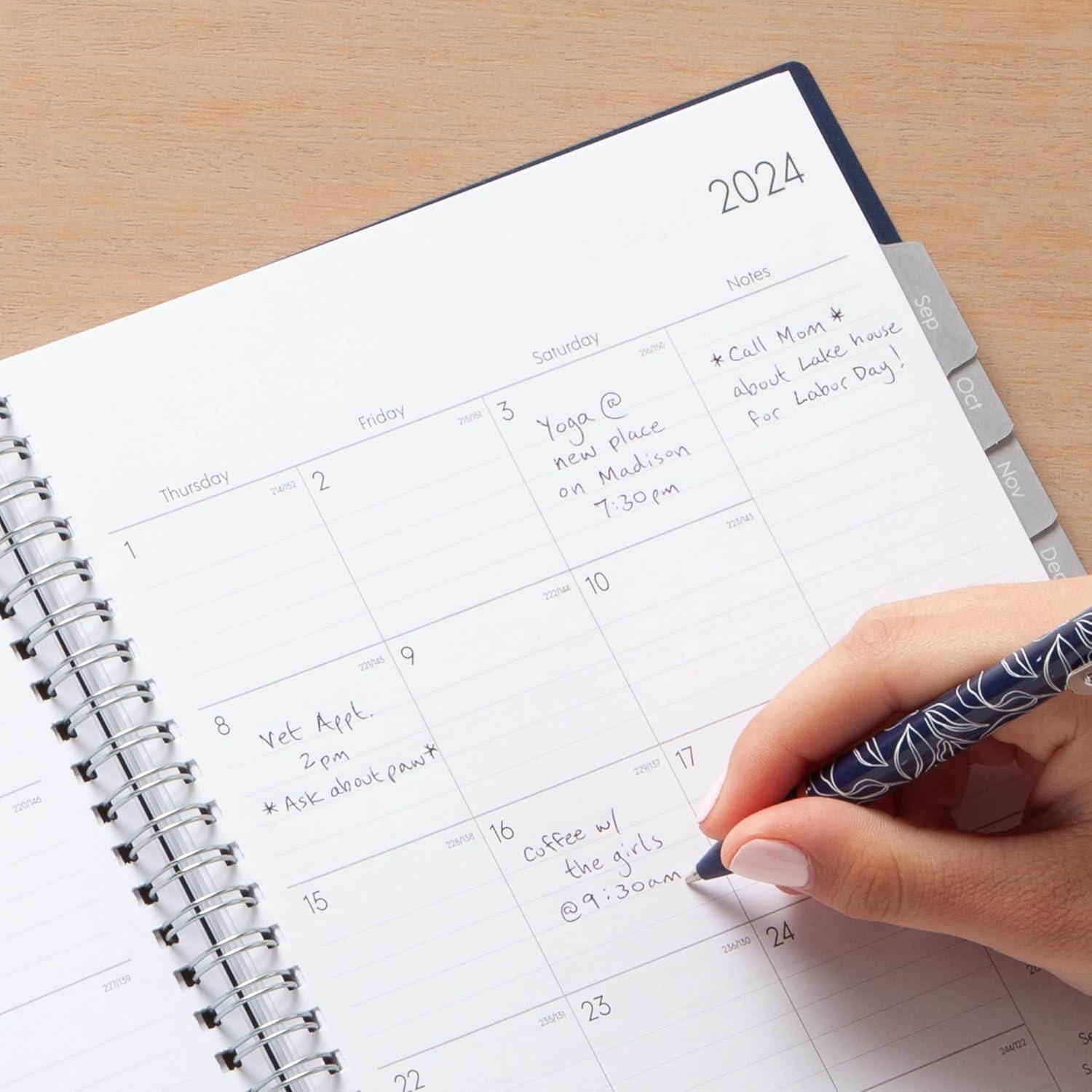 imageBlue Sky 20262027 Weekly and Monthly Academic Year Planner Calendar July 2026 June 2027 7 x 9 Flexible Cover Wirebound Laminated Tabs Enterprise NavyEnterprise Navy 20242025