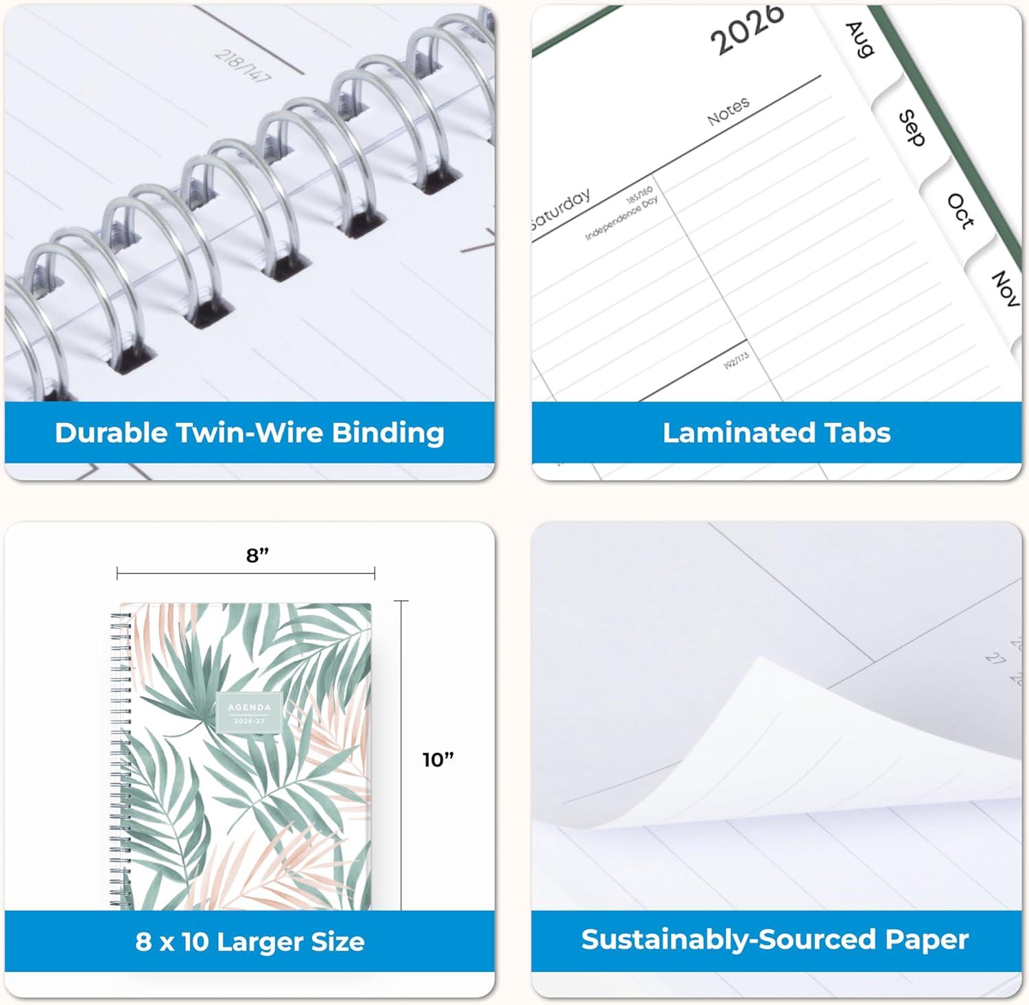 imageBlue Sky Weekly and Monthly Academic Year Planner Calendar July June 8 x 10875 Flexible Cover Wirebound Laminated Tabs Pound Dainian 20262027 8 x 10875Seychelle 20262027
