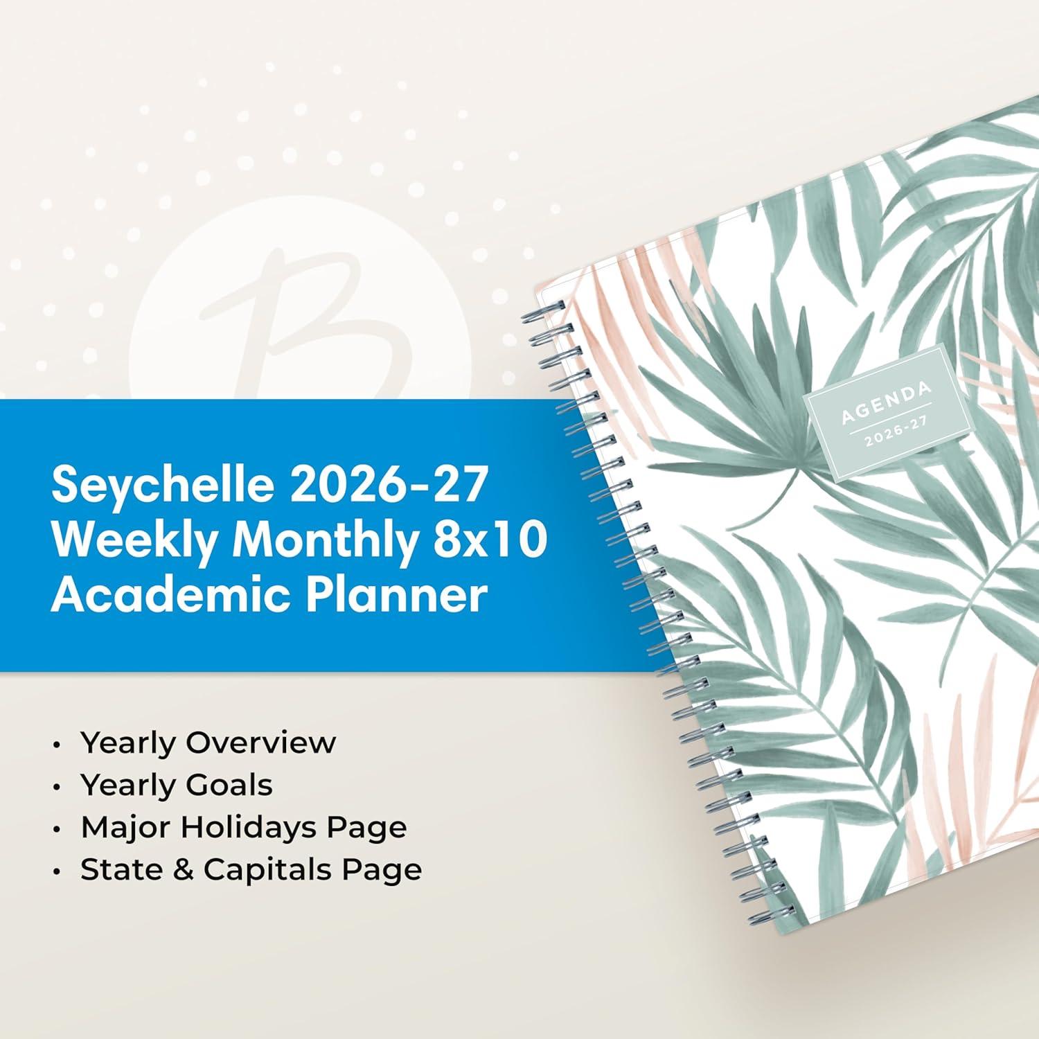imageBlue Sky Weekly and Monthly Academic Year Planner Calendar July June 8 x 10875 Flexible Cover Wirebound Laminated Tabs Pound Dainian 20262027 8 x 10875Seychelle 20262027