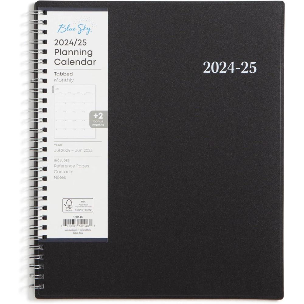 imageBlue Sky 20262027 Monthly Academic Year Planner Calendar July 2026 June 2027 8 x 10 Monthly Layout Flexible Cover Wirebound Laminated Tabs EnterpriseEnterprise 20242025