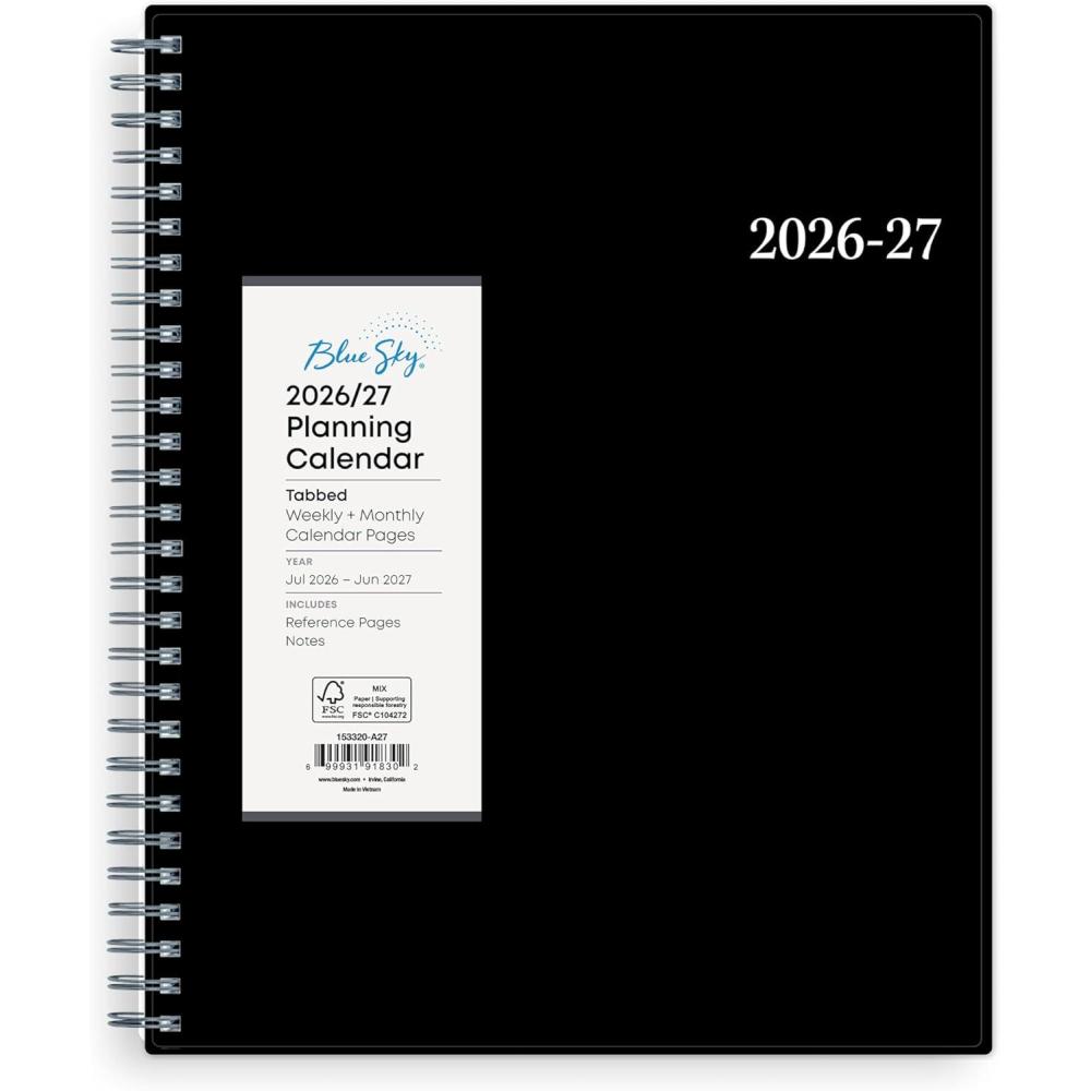 imageBlue Sky Weekly and Monthly Academic Year Planner Calendar July  June 8 x 10875 Flexible Cover Wirebound Laminated Tabs Pound Dainian 20262027 8 x 10875Dainian 20262027