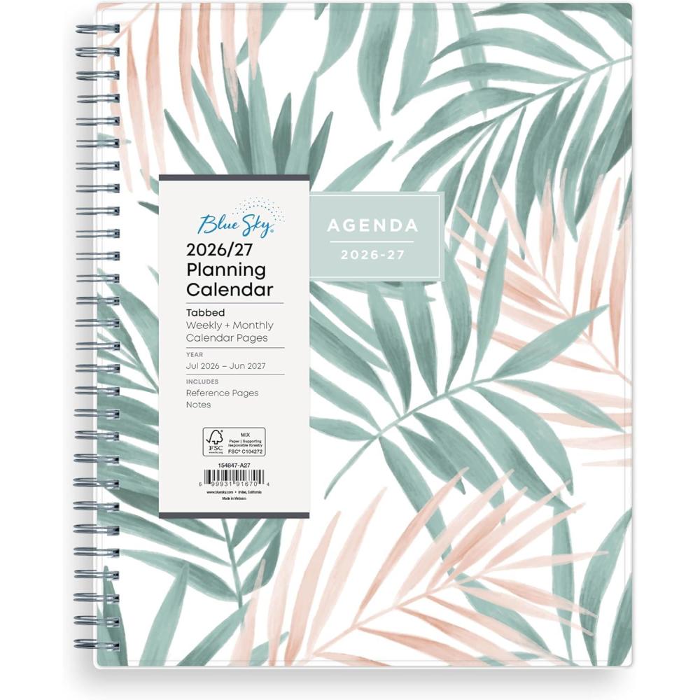 imageBlue Sky Weekly and Monthly Academic Year Planner Calendar July June 8 x 10875 Flexible Cover Wirebound Laminated Tabs Pound Dainian 20262027 8 x 10875Seychelle 20262027