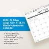 Blue Sky 2026-2027 18 Month Large Print Monthly Academic Year Wall Calendar, July 2026 – December 2027, 11″ x 8.75″, Durable Twin Wire Binding, Perfect For Home, Office And Classroom, Silver(Silver- 2026/2027)