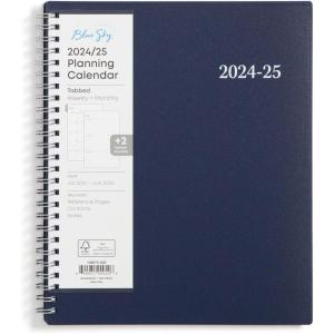 Blue Sky 2026-2027 Weekly and Monthly Academic Year Planner Calendar, July 2026 – June 2027, 7″ x 9″, Flexible Cover, Wirebound, Laminated Tabs, Enterprise Navy(Enterprise Navy- 2024/2025)