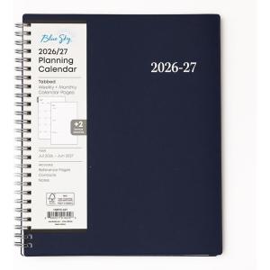 Blue Sky 2026-2027 Weekly and Monthly Academic Year Planner Calendar, July 2026 – June 2027, 7″ x 9″, Flexible Cover, Wirebound, Laminated Tabs, Enterprise Navy(Enterprise Navy- 2026/2027)