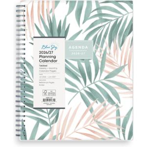 Blue Sky Weekly and Monthly Academic Year Planner Calendar, July – June, 8″ x 10.875″, Flexible Cover, Wirebound, Laminated Tabs, Pound (Dainian- 2026/2027, 8″ x 10.875″)(Seychelle- 2026/2027)