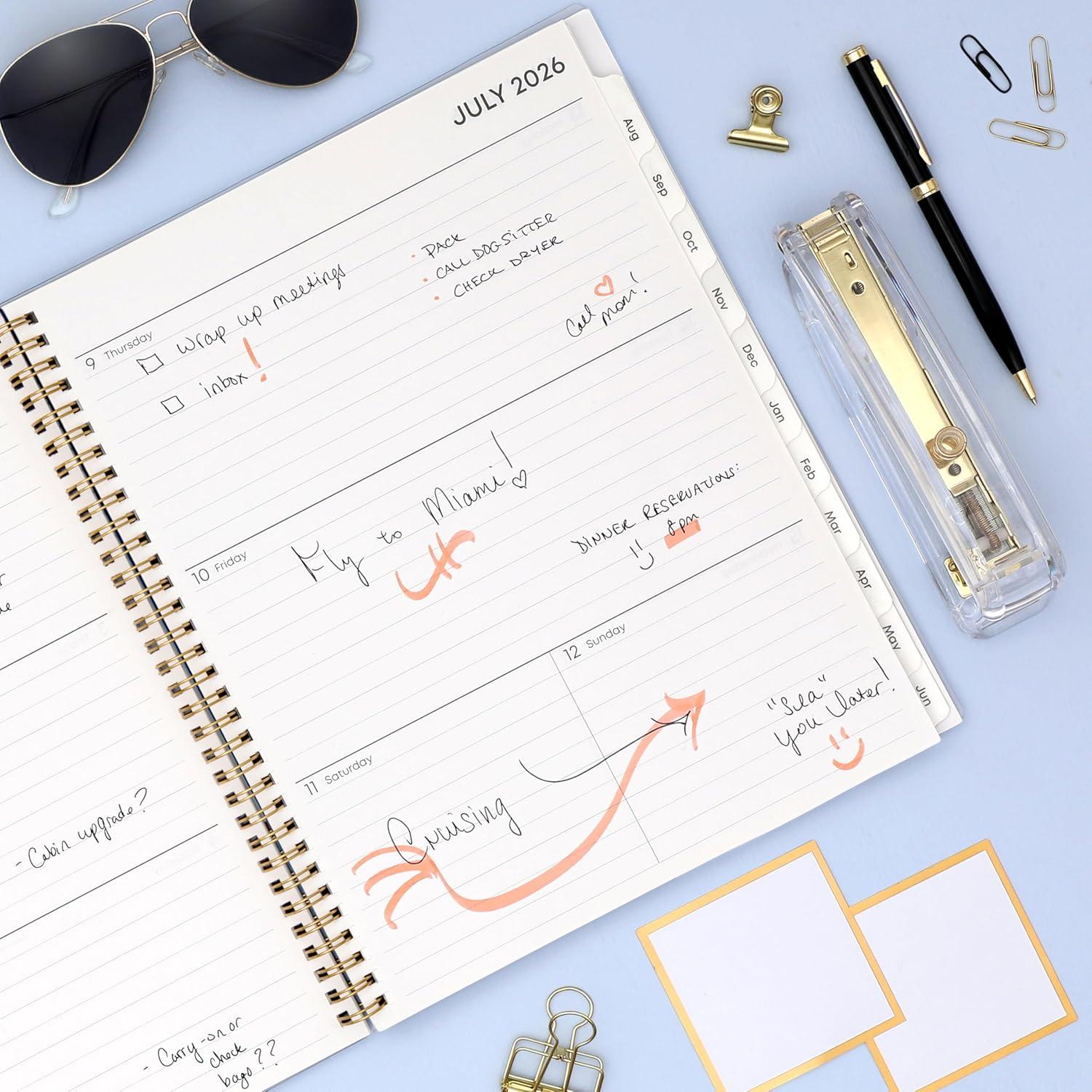 imageBlue Sky 20262027 Weekly and Monthly Academic Year Planner Calendar July 2026 June 2027 85 x 11 Flexible Cover Wirebound Laminated Tabs Storage Pocket GemmaGemma 20262027
