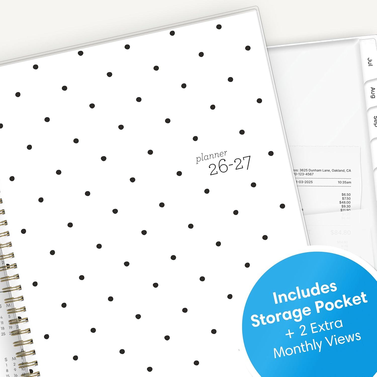 imageBlue Sky 20262027 Weekly and Monthly Academic Year Planner Calendar July 2026 June 2027 85 x 11 Flexible Cover Wirebound Laminated Tabs Storage Pocket PippiPippi 20262027