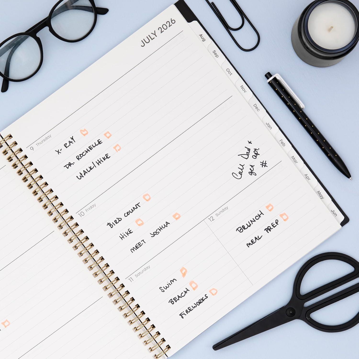 imageBlue Sky 20262027 Weekly and Monthly Academic Year Planner Calendar July 2026 June 2027 85 x 11 Flexible Cover Wirebound Laminated Tabs Storage Pocket PippiPippi 20262027