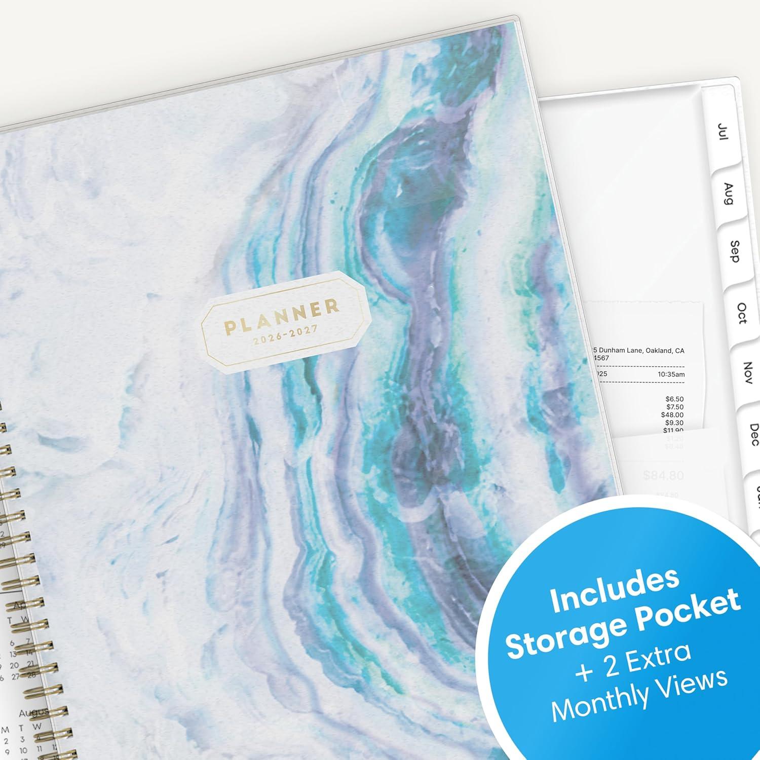 imageBlue Sky 20262027 Weekly and Monthly Academic Year Planner Calendar July 2026 June 2027 85 x 11 Flexible Cover Wirebound Laminated Tabs Storage Pocket GemmaGemma 20262027