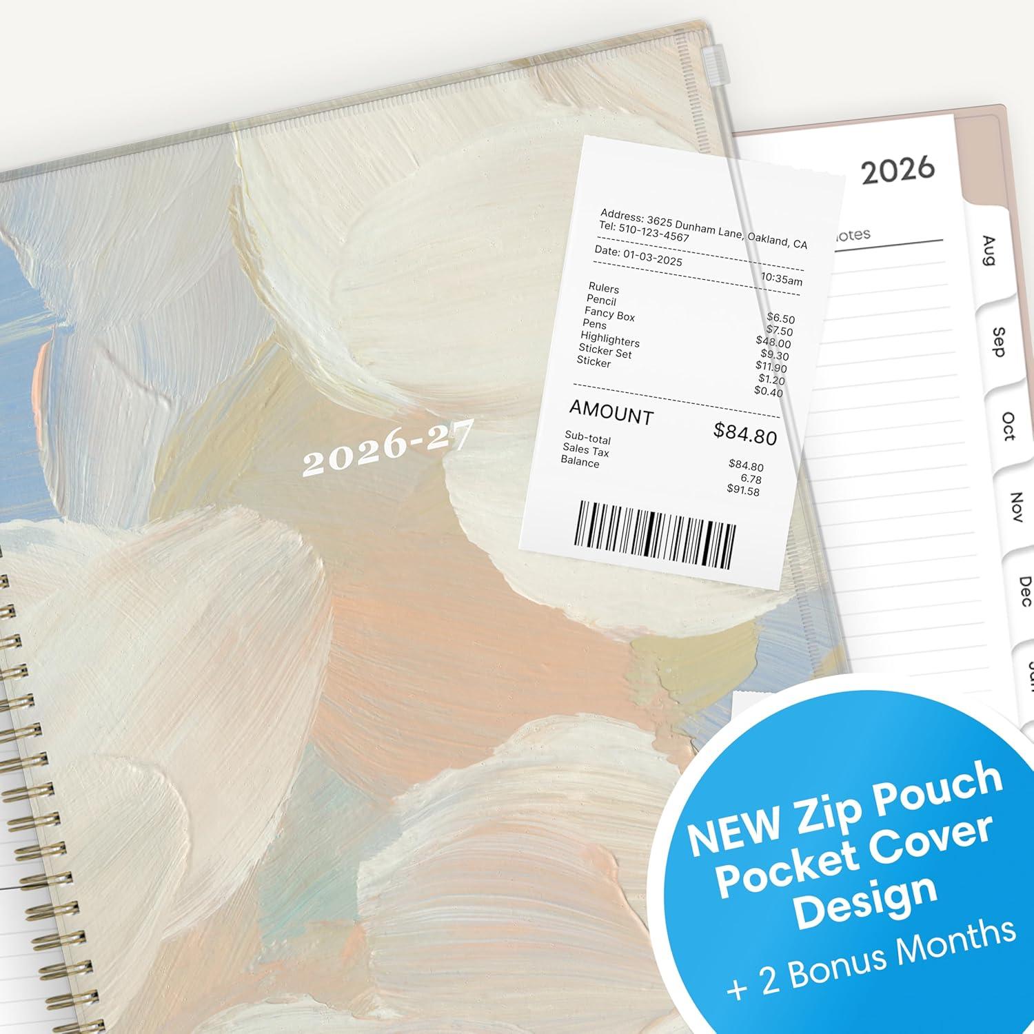 imageBlue Sky 20262027 Weekly and Monthly Academic Year Planner Calendar July 2026 June 2027 85 x 11 Flexible Cover With Zip Pouch Wirebound Storage Pocket NickelsonNickelson 20262027