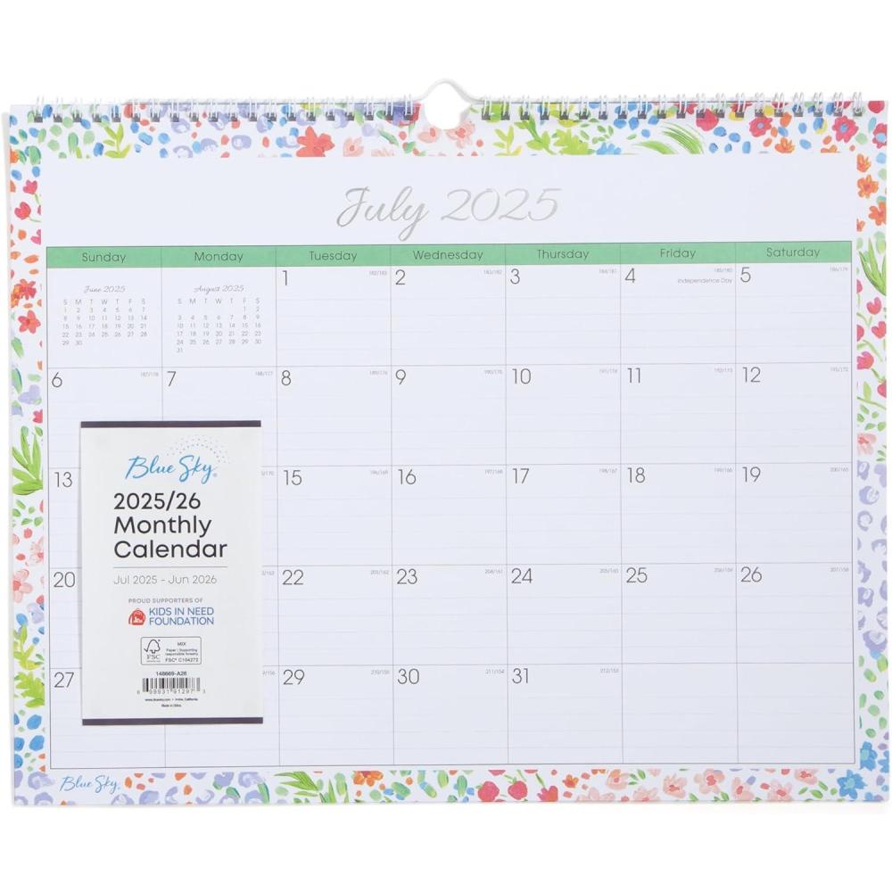 imageBlue Sky 20262027 Monthly Academic Year Wall Calendar July 2026 June 2027 15 x 12 Durable Twin Wire Binding Perfect For Home Office And Classroom Ditsy Dapple LightDitsy Dapple Light 20252026