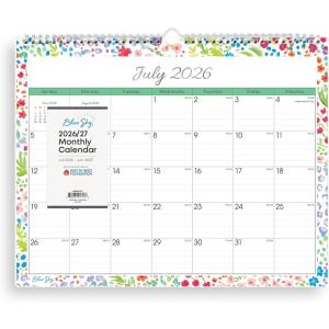 Blue Sky 2026-2027 Monthly Academic Year Wall Calendar, July 2026 – June 2027, 15″ x 12″, Durable Twin Wire Binding, Perfect For Home, Office And Classroom, Ditsy Dapple Light(Ditsy Dapple Light- 2026/2027)