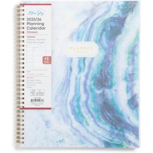 Blue Sky 2026-2027 Weekly and Monthly Academic Year Planner Calendar, July 2026 – June 2027, 8.5″ x 11″, Flexible Cover, Wirebound, Laminated Tabs, Storage Pocket, Gemma(Gemma- 2025/2026)