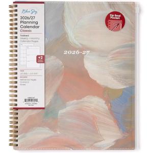 Blue Sky 2026-2027 Weekly and Monthly Academic Year Planner Calendar, July 2026 – June 2027, 8.5″ x 11″, Flexible Cover With Zip Pouch, Wirebound, Storage Pocket, Nickelson(Nickelson- 2026/2027)