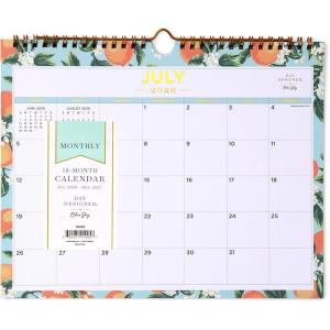 Blue Sky Day Designer 2026-2027 18 Month Monthly Academic Year Wall Calendar, July 2026 – December 2027, 11″ x 8.75″, Durable Twin Wire Binding, Colorful Interior, Perfect For Home, Office And Classroom, Orange Blossom Mint(Orange Blossom Mint- 2026/2027)