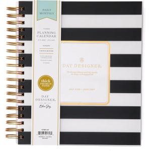 Blue Sky Day Designer 2026-2027 Daily and Monthly Academic Year Planner Calendar, July 2026 – June 2027, 8″ x 10″, Flexible Cover, Laminated Tabs, Storage Pocket, Includes Stickers, Black Stripe(Black Stripe- 2026/2027)