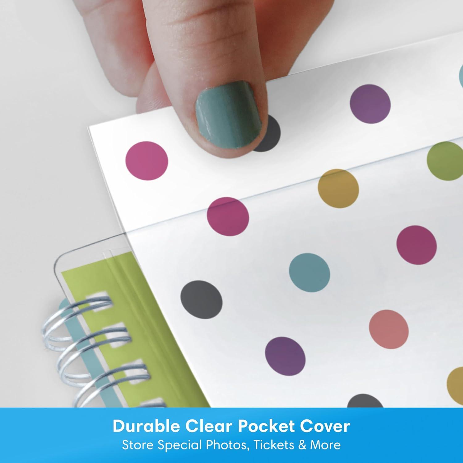 imageBlue Sky 20262027 Weekly and Monthly Academic Year Teacher Lesson Planner Calendar July 2026 June 2027 85 x 11 Clear Pocket Cover Wirebound Laminated Tabs Storage Pocket DotsDots 20262027