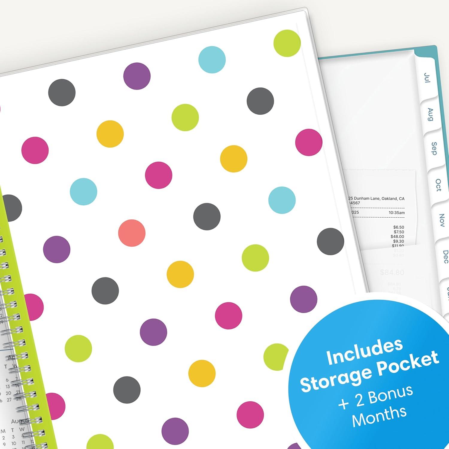 imageBlue Sky 20262027 Weekly and Monthly Academic Year Teacher Lesson Planner Calendar July 2026 June 2027 85 x 11 Clear Pocket Cover Wirebound Laminated Tabs Storage Pocket DotsDots 20262027