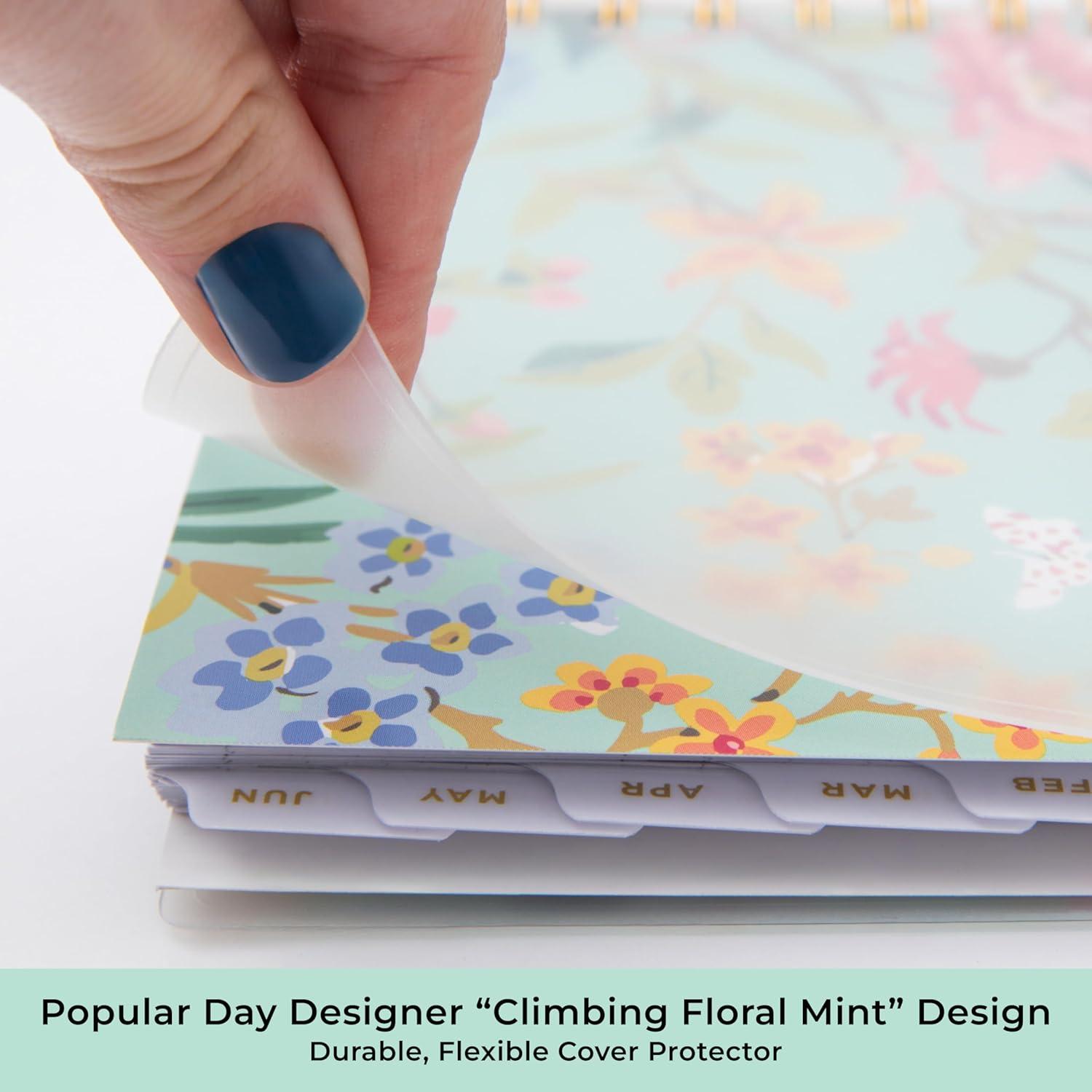 imageBlue Sky Day Designer 20262027 Monthly Academic Year Planner Calendar July 2026 June 2027 8 x 10 Monthly Layout Flexible Cover Wirebound Laminated Tabs Climbing Floral MintClimbing Floral Mint 20262027