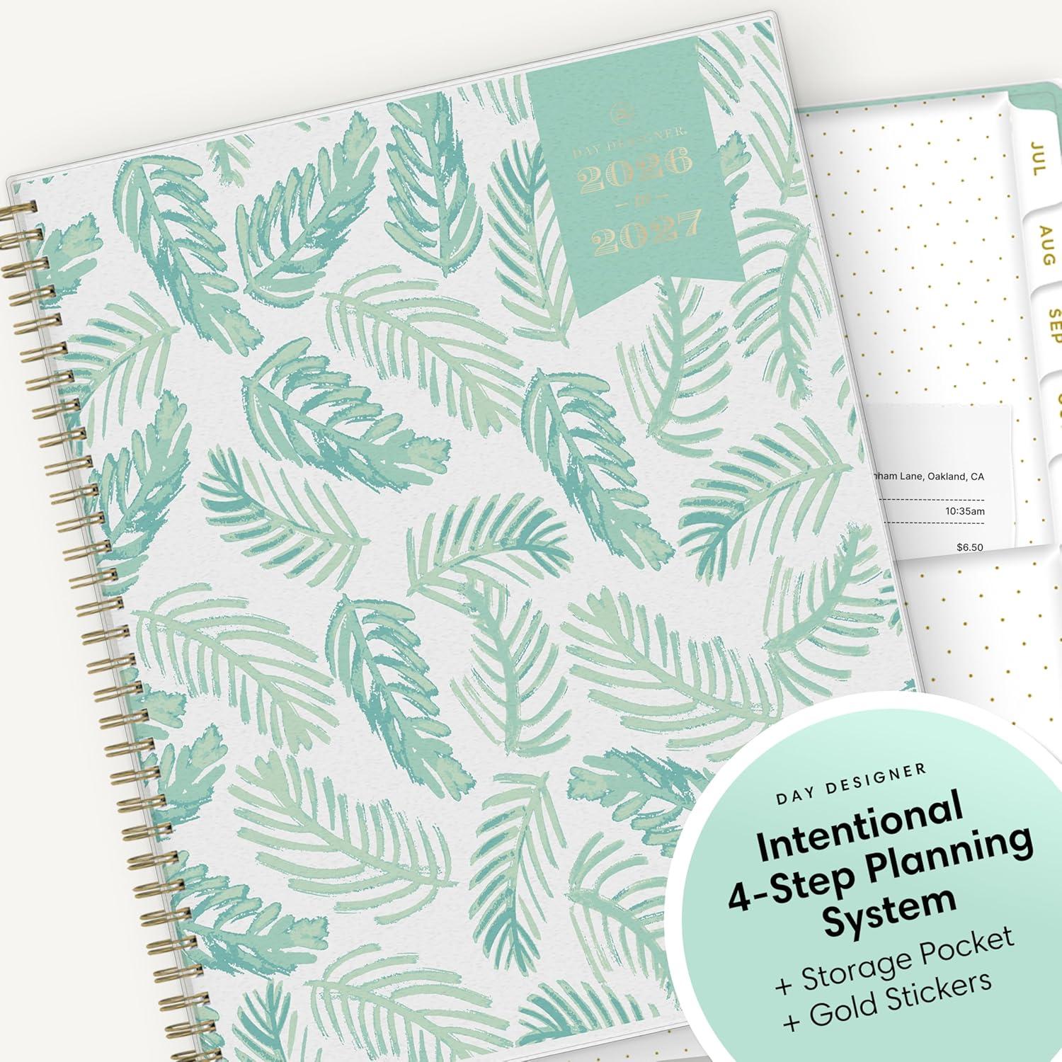 imageBlue Sky Day Designer 20262027 Weekly and Monthly Academic Year Planner Calendar July 2026 June 2027 85 x 11 Flexible Cover Laminated Tabs Storage Pocket Includes Stickers PalmsPalms 20262027
