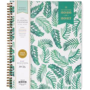 Blue Sky Day Designer 2026-2027 Weekly and Monthly Academic Year Planner Calendar, July 2026 – June 2027, 8.5″ x 11″, Flexible Cover, Laminated Tabs, Storage Pocket, Includes Stickers, Palms(Palms- 2026/2027)