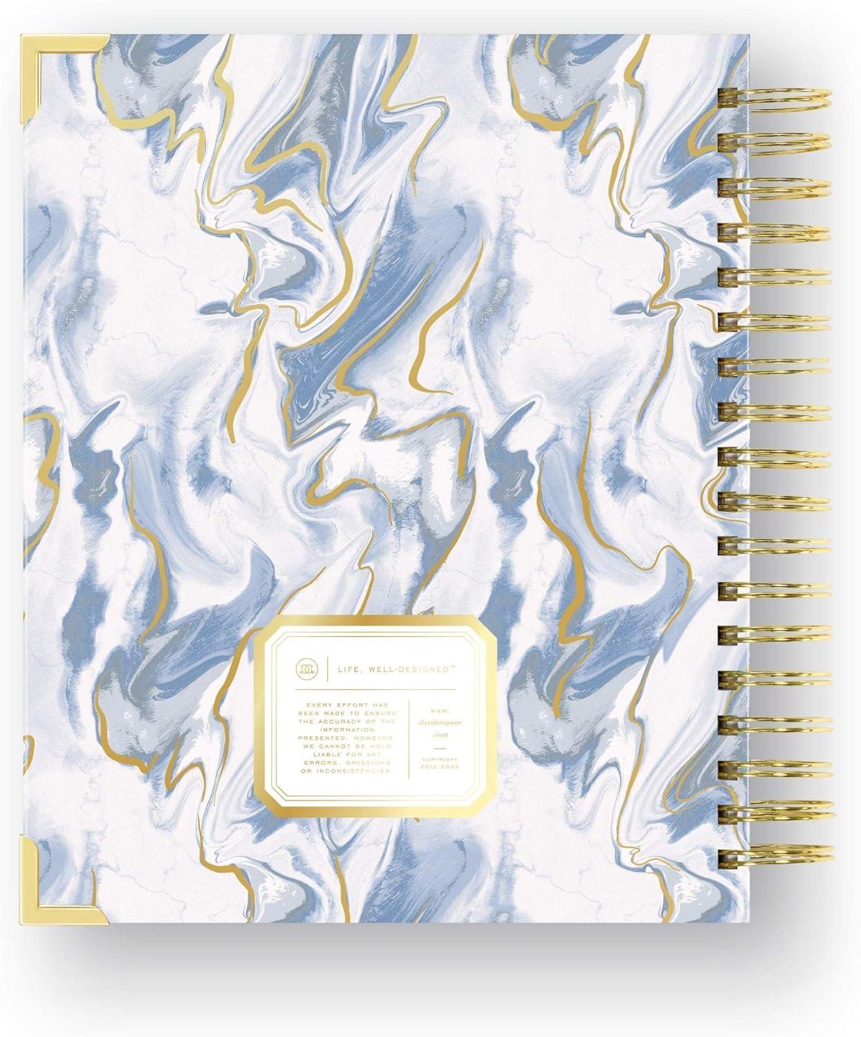 imageDay Designer 20262027 Daily Planner Premium Planner for Stylish Organization Combines Monthly Calendar Hourly Schedule ToDo List Gratitude Goal Setting Inspirational Quotes Stickers amp More Elegant laminated Cover with Gold Accents Casa Bella 202627Azure 202627