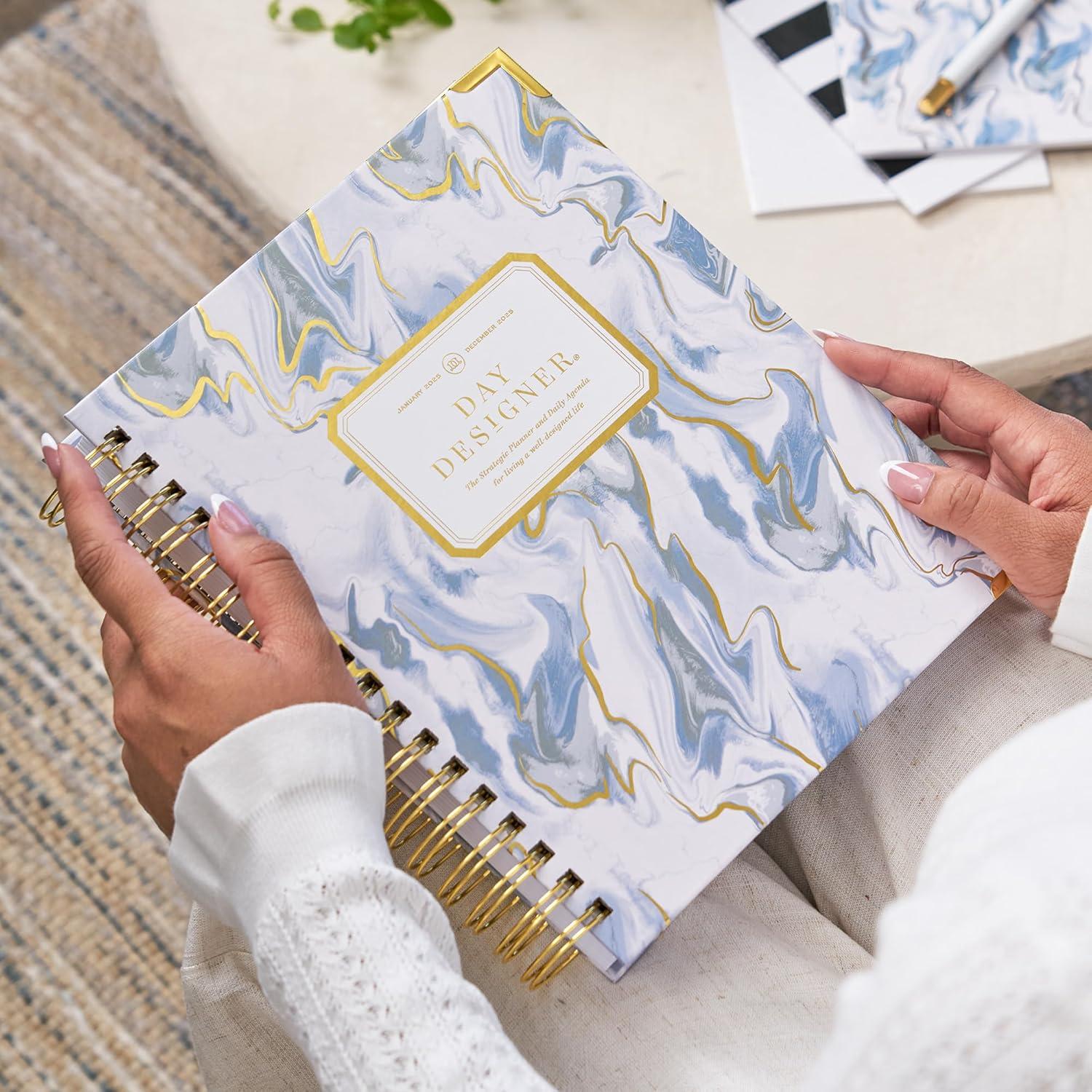 imageDay Designer 20262027 Daily Planner Premium Planner for Stylish Organization Combines Monthly Calendar Hourly Schedule ToDo List Gratitude Goal Setting Inspirational Quotes Stickers amp More Elegant laminated Cover with Gold Accents Casa Bella 202627Azure