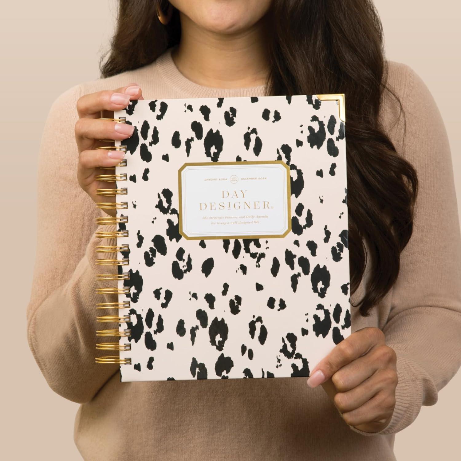 imageDay Designer 20262027 Daily Planner Premium Planner for Stylish Organization Combines Monthly Calendar Hourly Schedule ToDo List Gratitude Goal Setting Inspirational Quotes Stickers amp More Elegant laminated Cover with Gold Accents Azure 202627Painted Leopard