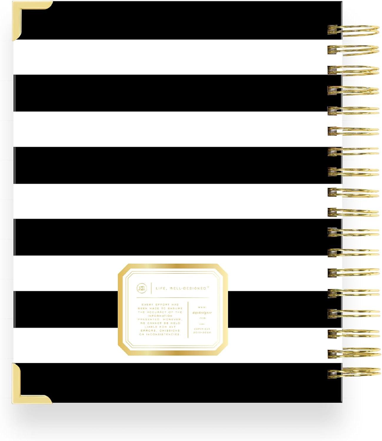imageDay Designer 20262027 Daily Planner Premium Planner for Stylish Organization Combines Monthly Calendar Hourly Schedule ToDo List Gratitude Goal Setting Inspirational Quotes Stickers amp More Elegant laminated Cover with Gold Accents Casa Bella 202627Black Stripe