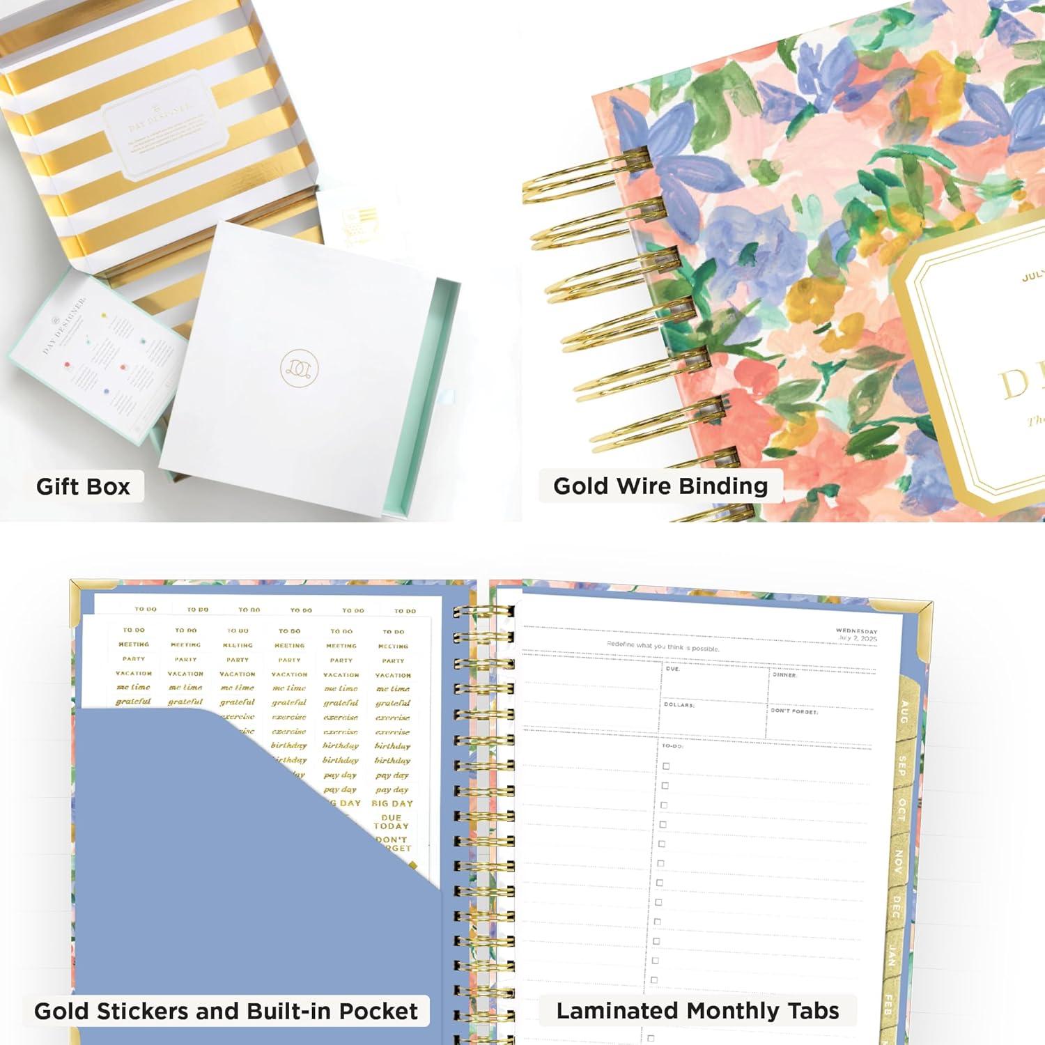 imageDay Designer 20262027 Daily Planner Premium Planner for Stylish Organization Combines Monthly Calendar Hourly Schedule ToDo List Gratitude Goal Setting Inspirational Quotes Stickers amp More Elegant laminated Cover with Gold Accents Casa Bella 202627Lorelei