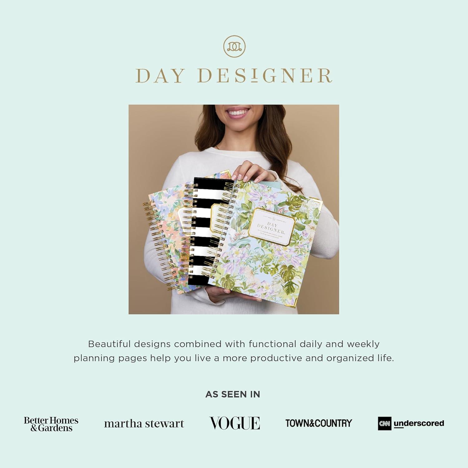imageDay Designer 202627 Mini Daily Planner July 2026 June 2027 6x8125 Page Size Glossy Laminated Cover Black Stripe 202627Painted Leopard