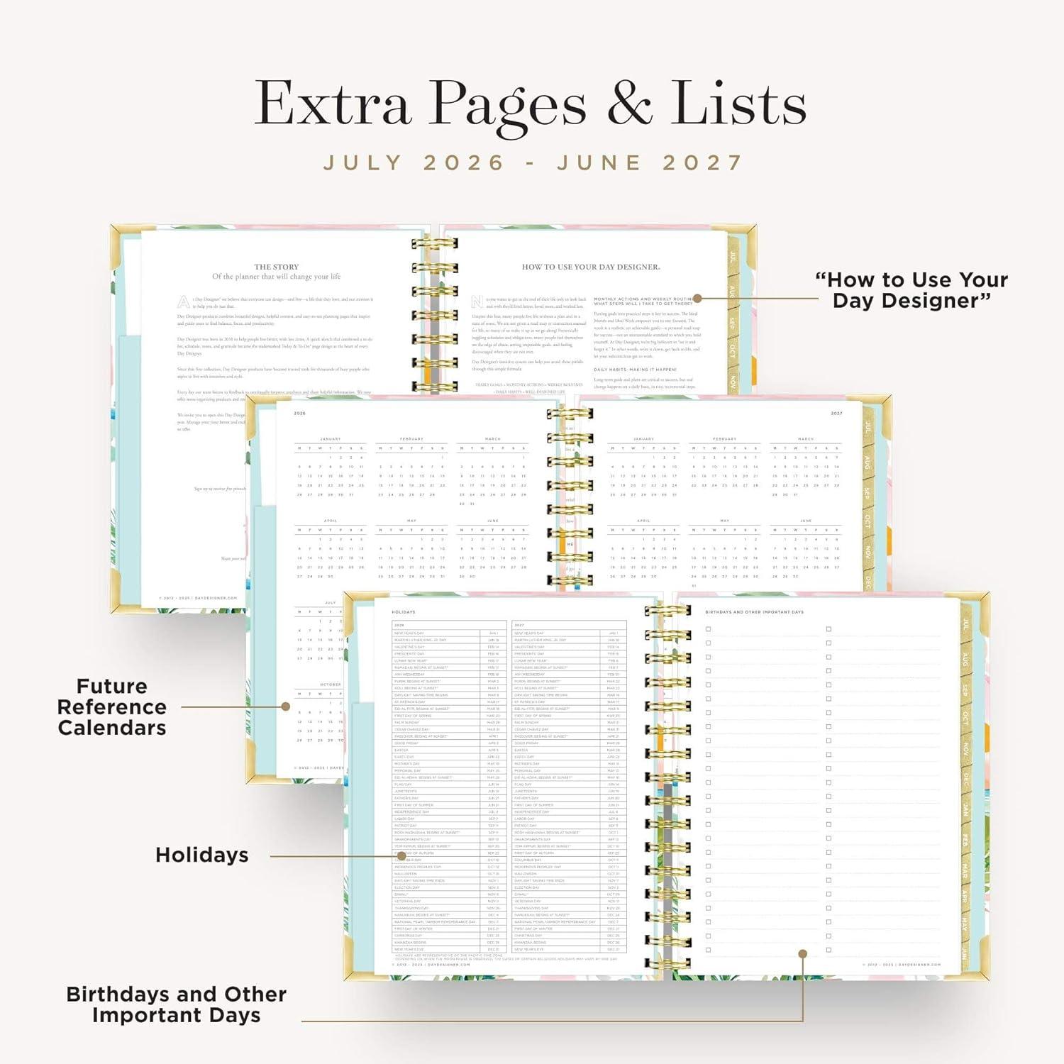 imageDay Designer 202627 Mini Daily Planner July 2026 June 2027 6x8125 Page Size Glossy Laminated Cover Capri 202627Capri 202627