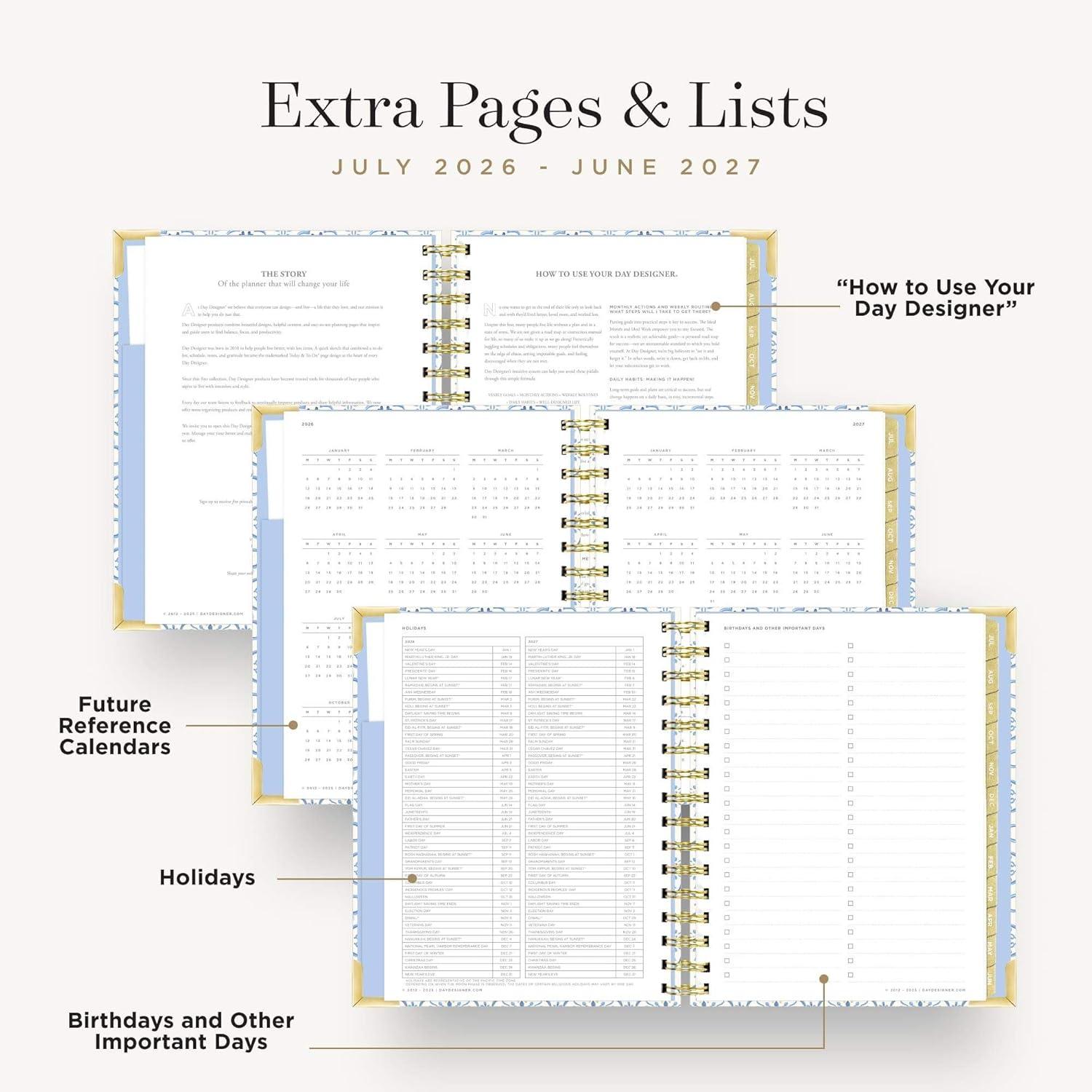 imageDay Designer 202627 Mini Daily Planner July 2026 June 2027 6x8125 Page Size Glossy Laminated Cover Capri 202627Casa Bella 202627