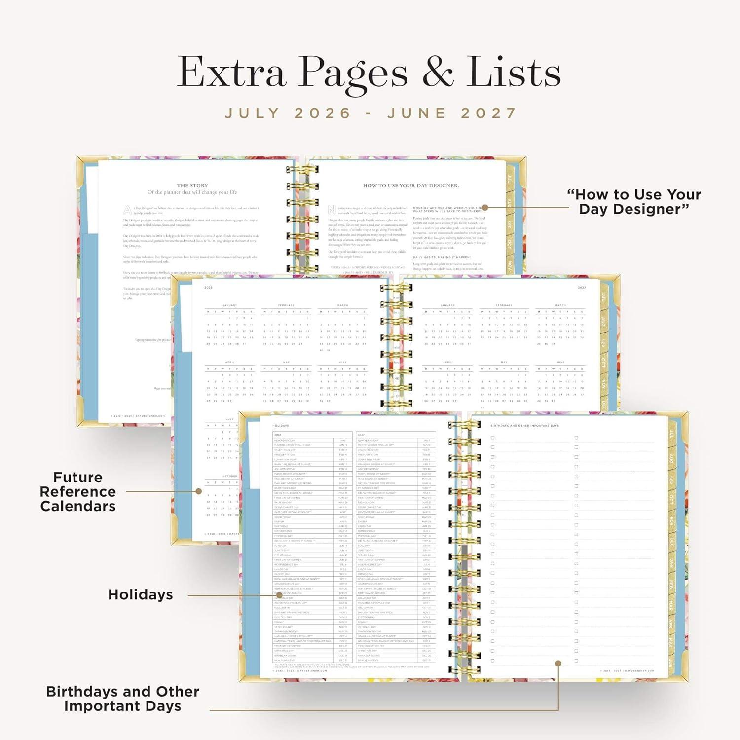 imageDay Designer 202627 Mini Daily Planner July 2026 June 2027 6x8125 Page Size Glossy Laminated Cover Capri 202627Oh So Lovely 202627