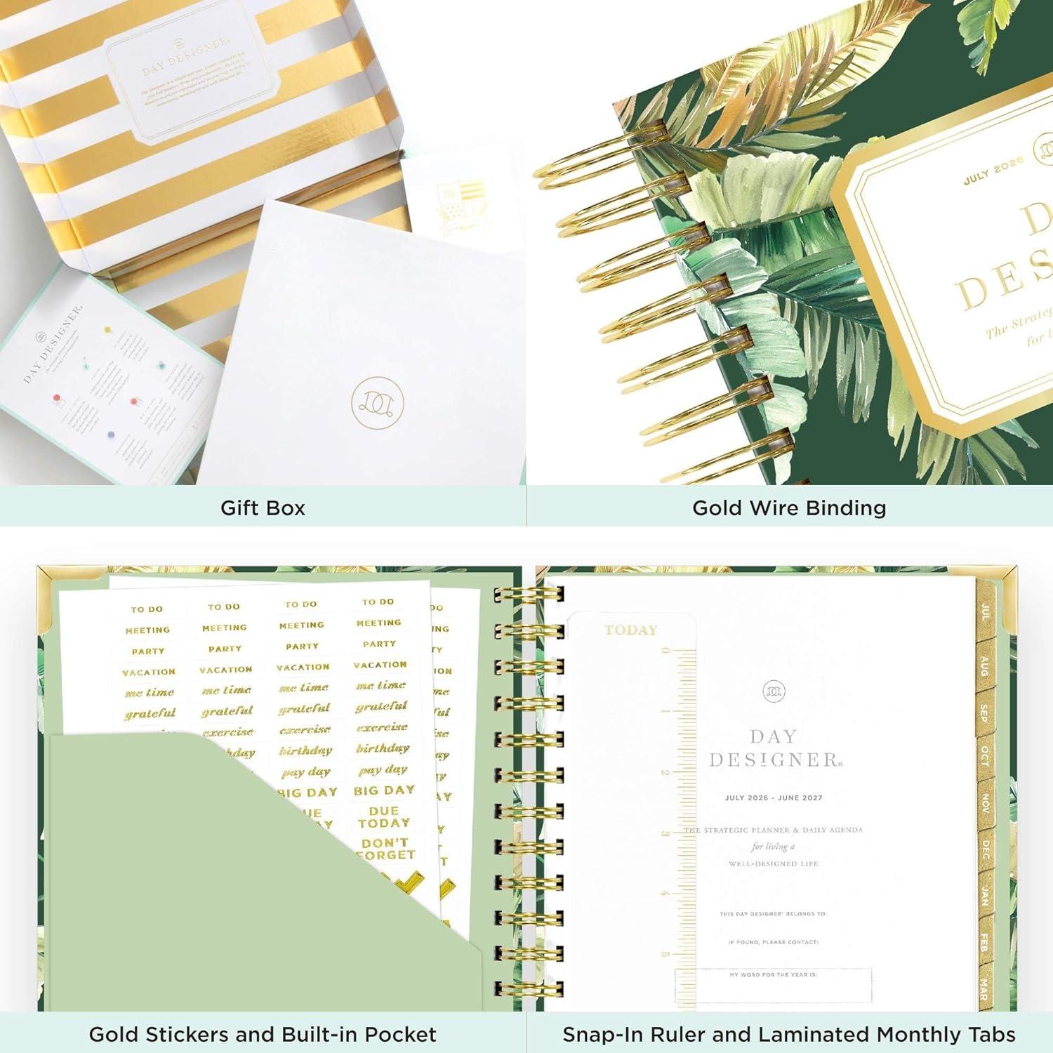 imageDay Designer 202627 Mini Daily Planner July 2026 June 2027 6x8125 Page Size Glossy Laminated Cover Capri 202627St Barts 202627