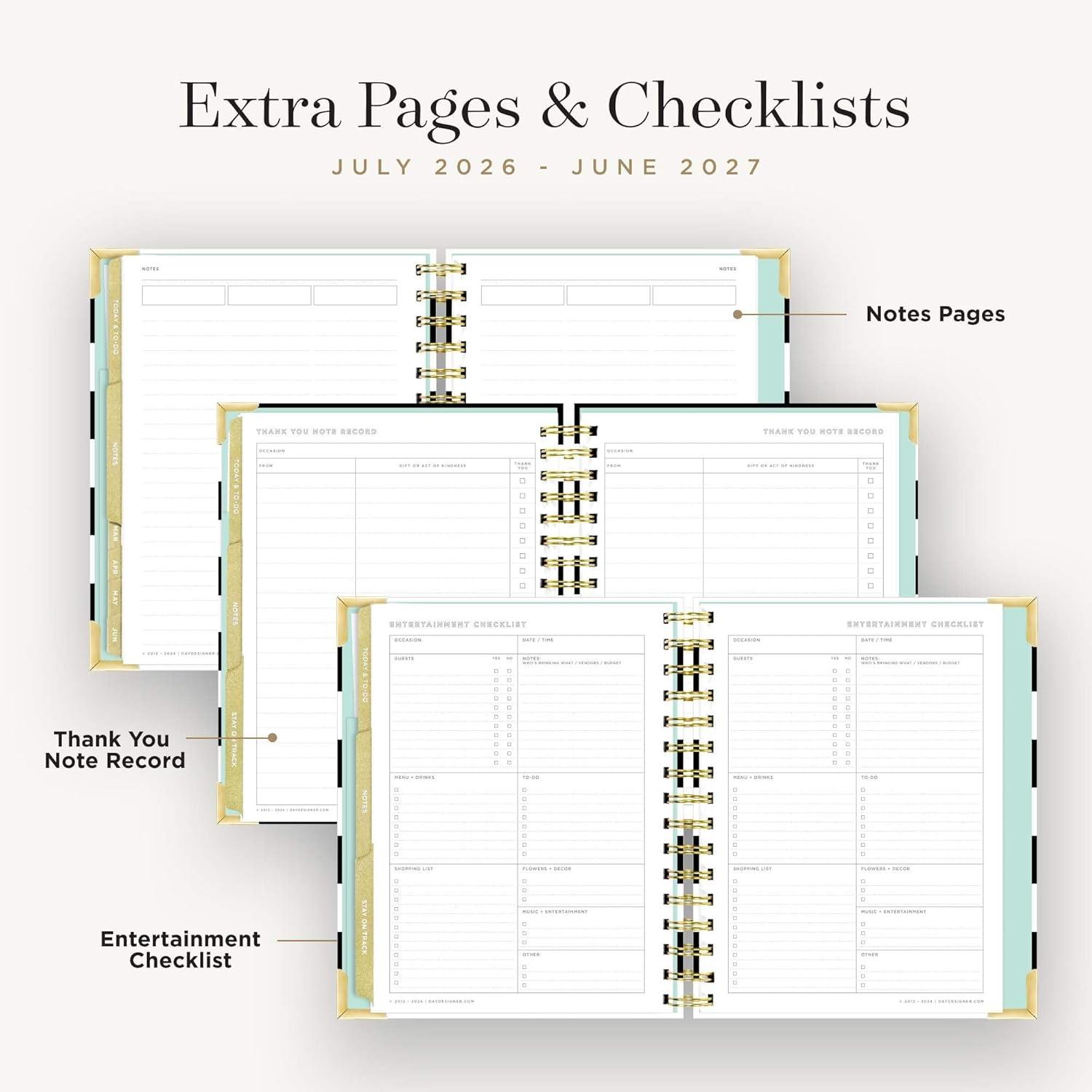 imageDay Designer 202627 Weekly Planner July 2026 June 2027 74x95 Page Size Glossy Laminated Cover Black Stripe 202627Black Stripe 202627