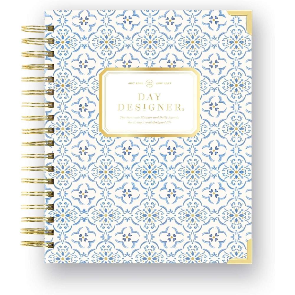 imageDay Designer 20262027 Daily Planner Premium Planner for Stylish Organization Combines Monthly Calendar Hourly Schedule ToDo List Gratitude Goal Setting Inspirational Quotes Stickers amp More Elegant laminated Cover with Gold Accents Azure 202627Casa Bella 202627