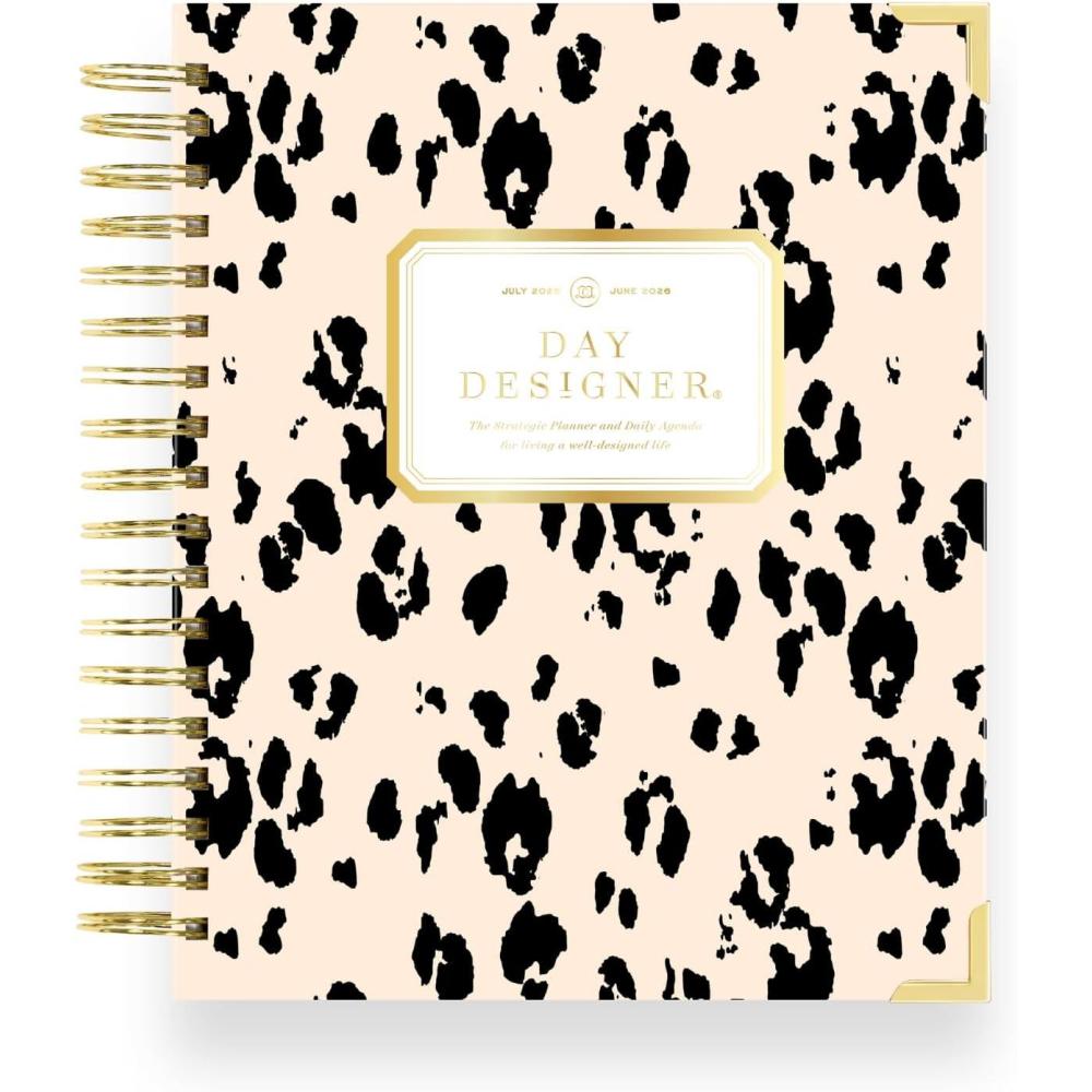 imageDay Designer 20262027 Daily Planner Premium Planner for Stylish Organization Combines Monthly Calendar Hourly Schedule ToDo List Gratitude Goal Setting Inspirational Quotes Stickers amp More Elegant laminated Cover with Gold Accents Azure 202627Painted Leopard