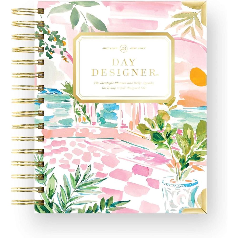 imageDay Designer 202627 Mini Daily Planner July 2026 June 2027 6x8125 Page Size Glossy Laminated Cover Capri 202627Capri 202627
