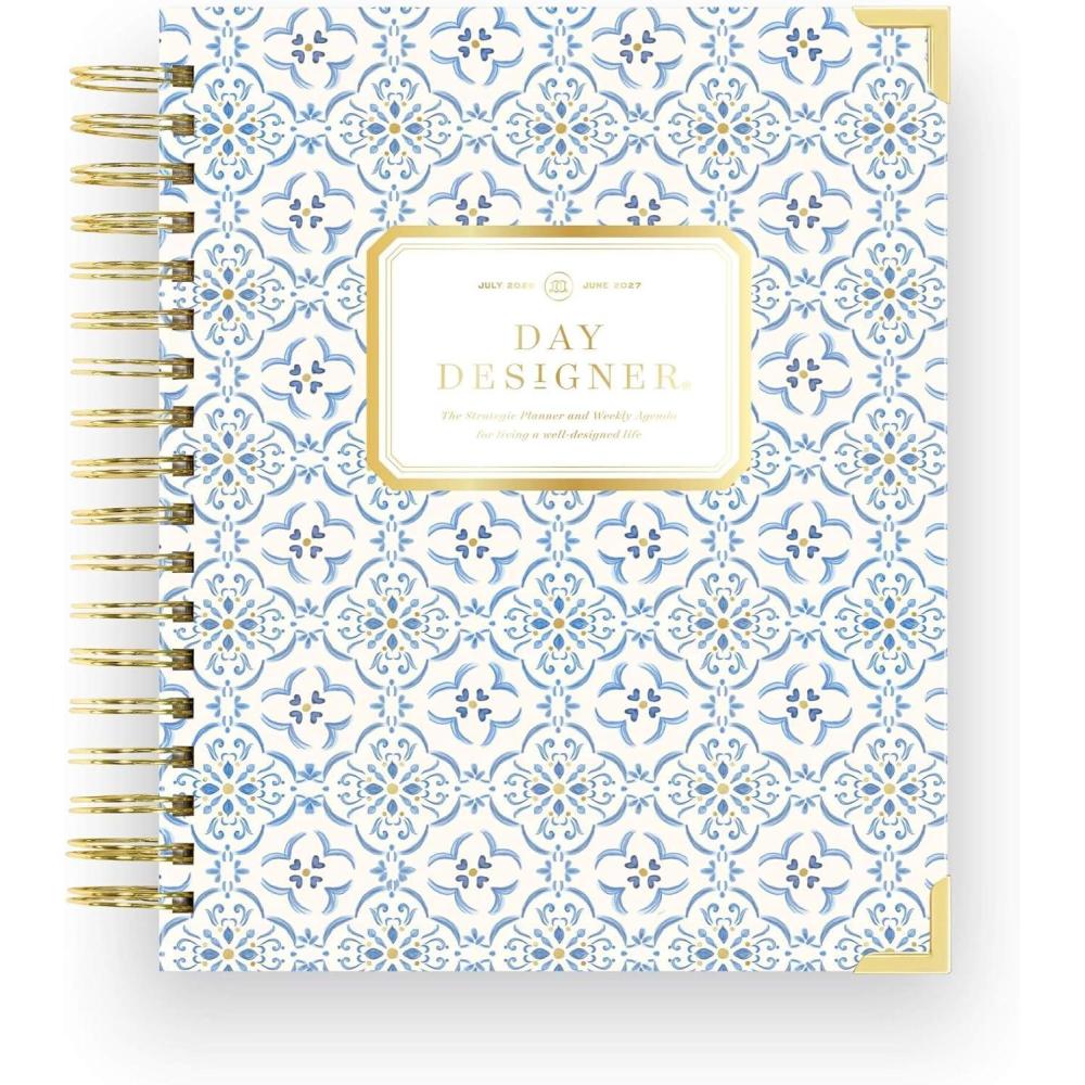 imageDay Designer 202627 Weekly Planner July 2026 June 2027 74x95 Page Size Glossy Laminated Cover Black Stripe 202627Casa Bella 202627