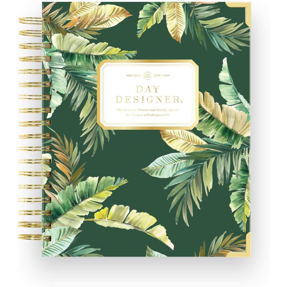 imageDay Designer 202627 Weekly Planner July 2026 June 2027 74x95 Page Size Glossy Laminated Cover Black Stripe 202627St Barts 202627