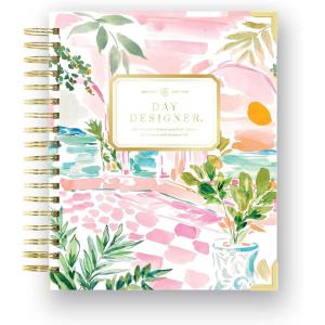 Day Designer 2026-2027 Daily Planner – Premium Planner for Stylish Organization. Combines Monthly Calendar, Hourly Schedule, To-Do List, Gratitude, Goal Setting, Inspirational Quotes, Stickers & More. Elegant laminated Cover with Gold Accents (Azure – 2026-27)(Capri – 2026-27)