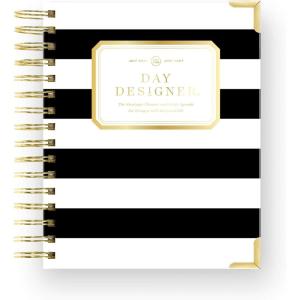 Day Designer 2026-27 Mini Daily Planner, July 2026 – June 2027, 6×8.125 Page Size, Glossy Laminated Cover (Capri – 2026-27)(Black Stripe – 2026-27)