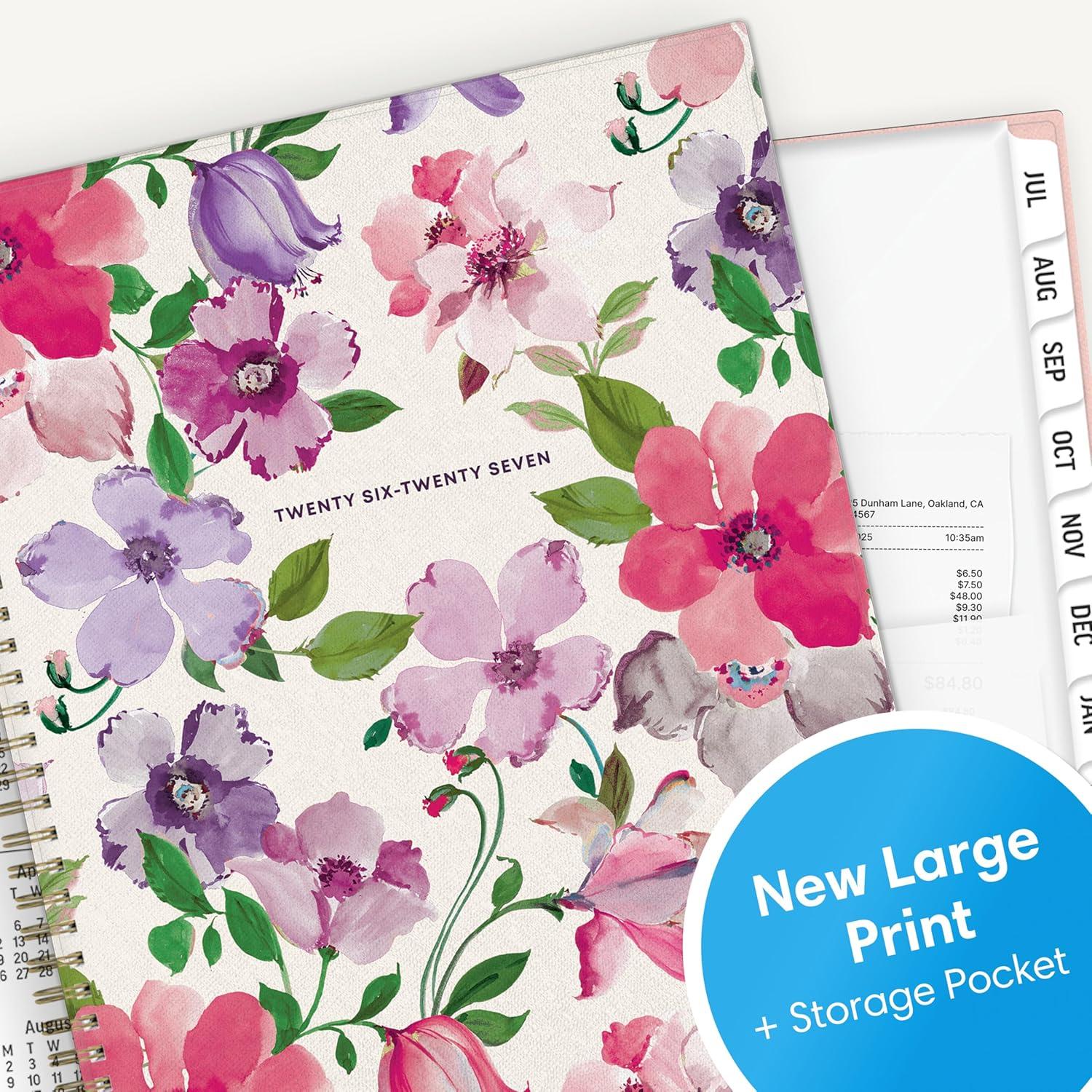 imageBlue Sky 20262027 Large Print Weekly and Monthly Academic Year Planner Calendar July 2026 June 2027 85 x 11 Flexible Cover Wirebound Storage Pocket Laminated Tabs CharlotteCharlotte 20262027
