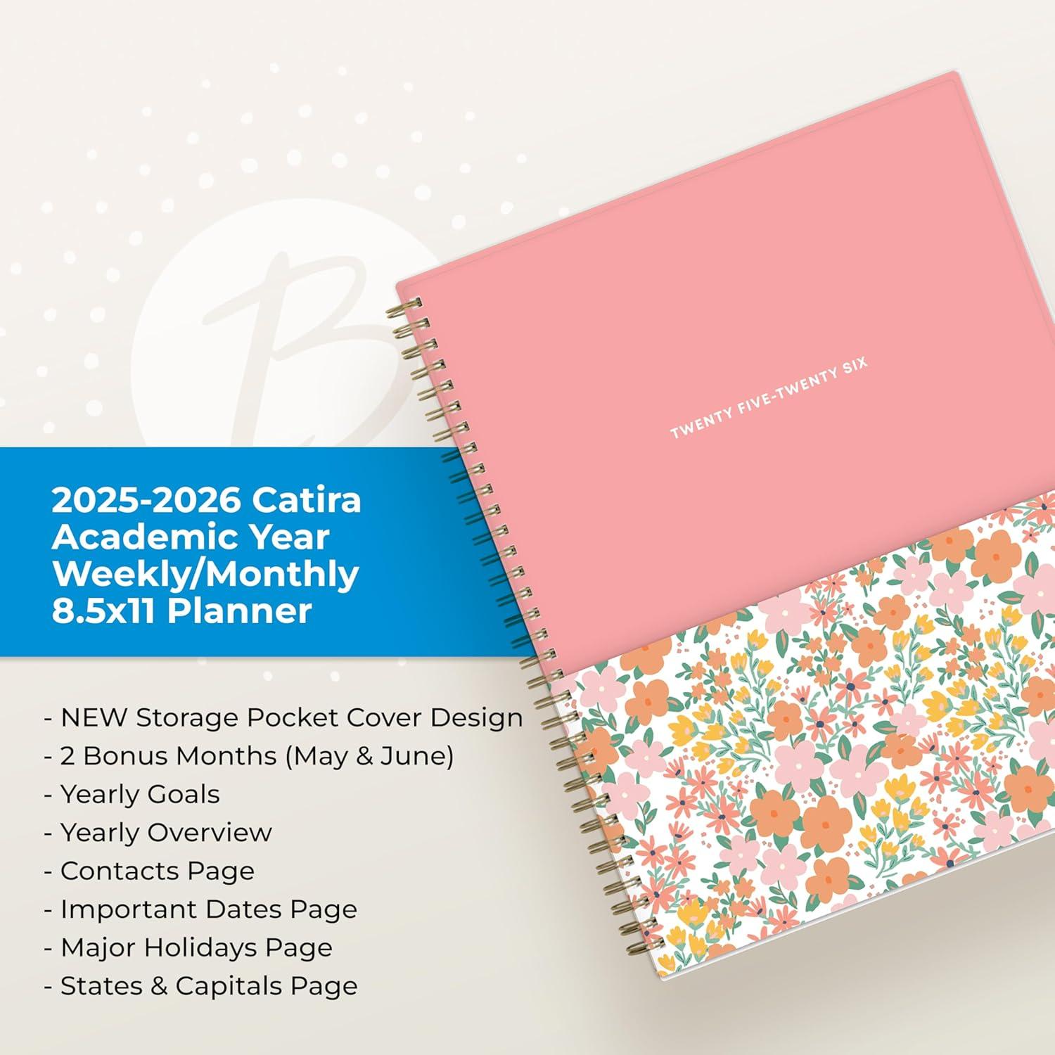 imageBlue Sky 20262027 Weekly and Monthly Academic Year Planner Calendar July 2026 June 2027 85 x 11 Flexible Cover With Pockets Wirebound Storage Pocket CatiraCatira 20252026