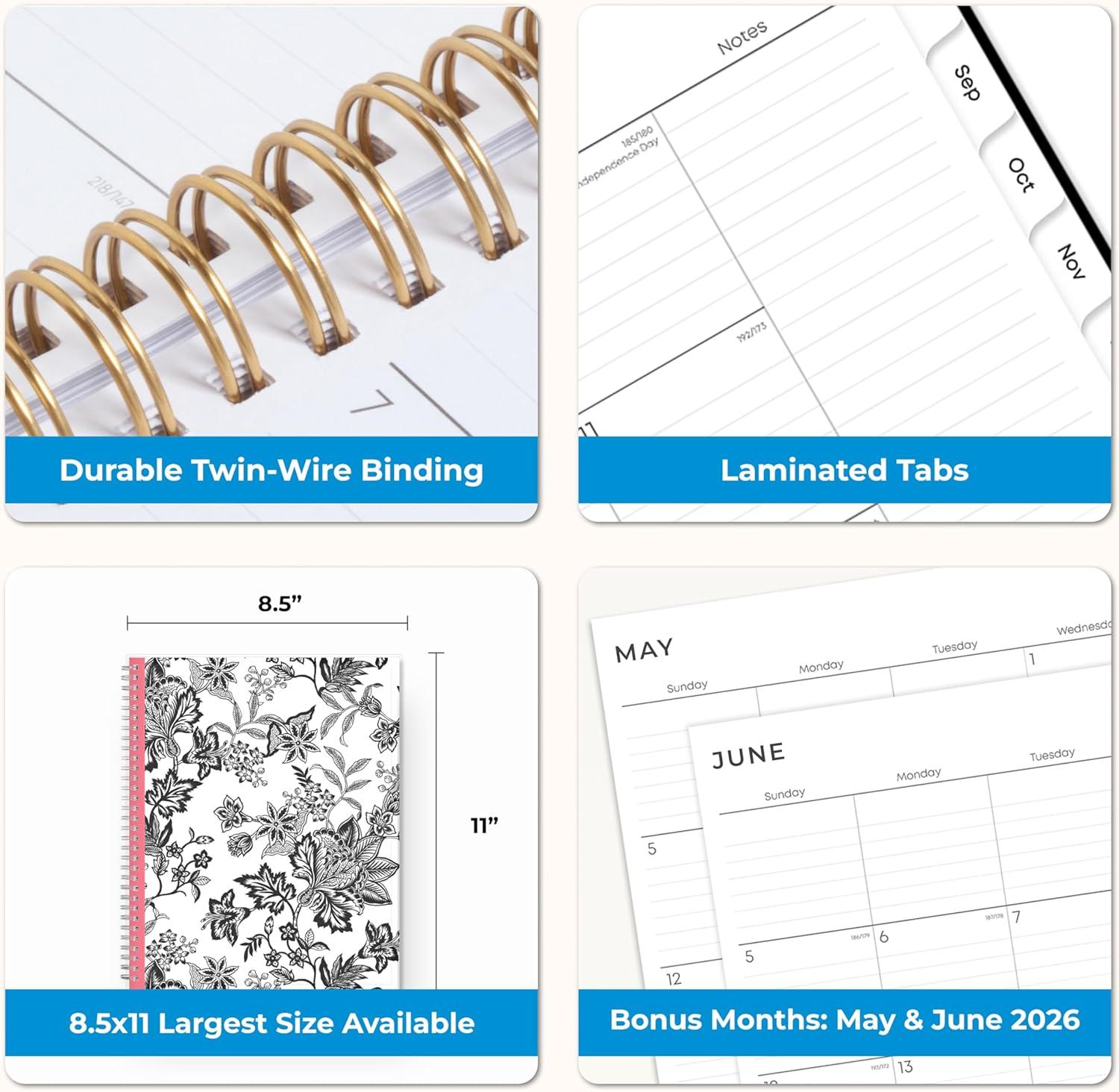 imageBlue Sky 20262027 Weekly and Monthly Academic Year Planner Calendar July 2026 June 2027 85 x 11 Flexible Pocket Cover Wirebound Storage Pocket AnaleisAnaleis 20262027