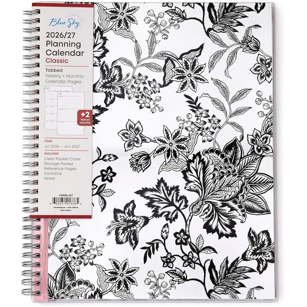 imageBlue Sky 20262027 Weekly and Monthly Academic Year Planner Calendar July 2026 June 2027 85 x 11 Flexible Pocket Cover Wirebound Storage Pocket AnaleisAnaleis 20262027